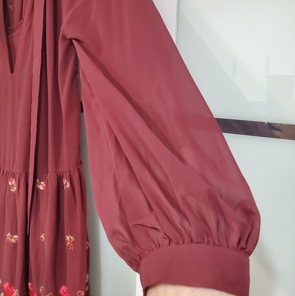 NWOT ASOS DESIGN all over embroidered high neck tiered maxi dress in oxb… - Picture 17 of 17